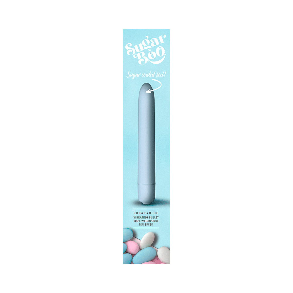 Sugarboo Vibrating Bullet Massager for Women | 100% Waterproof | Electric Silicone with 10 Vibration Modes Sugar Blue - Image 2