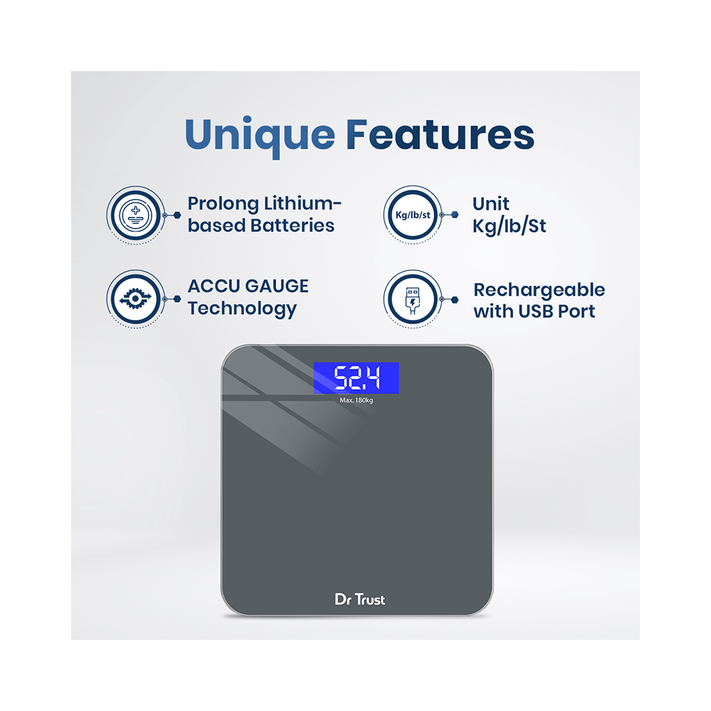 Dr Trust USA Electronic Platinum Recharge Digital Personal Weighing Scale 501 - Image 3