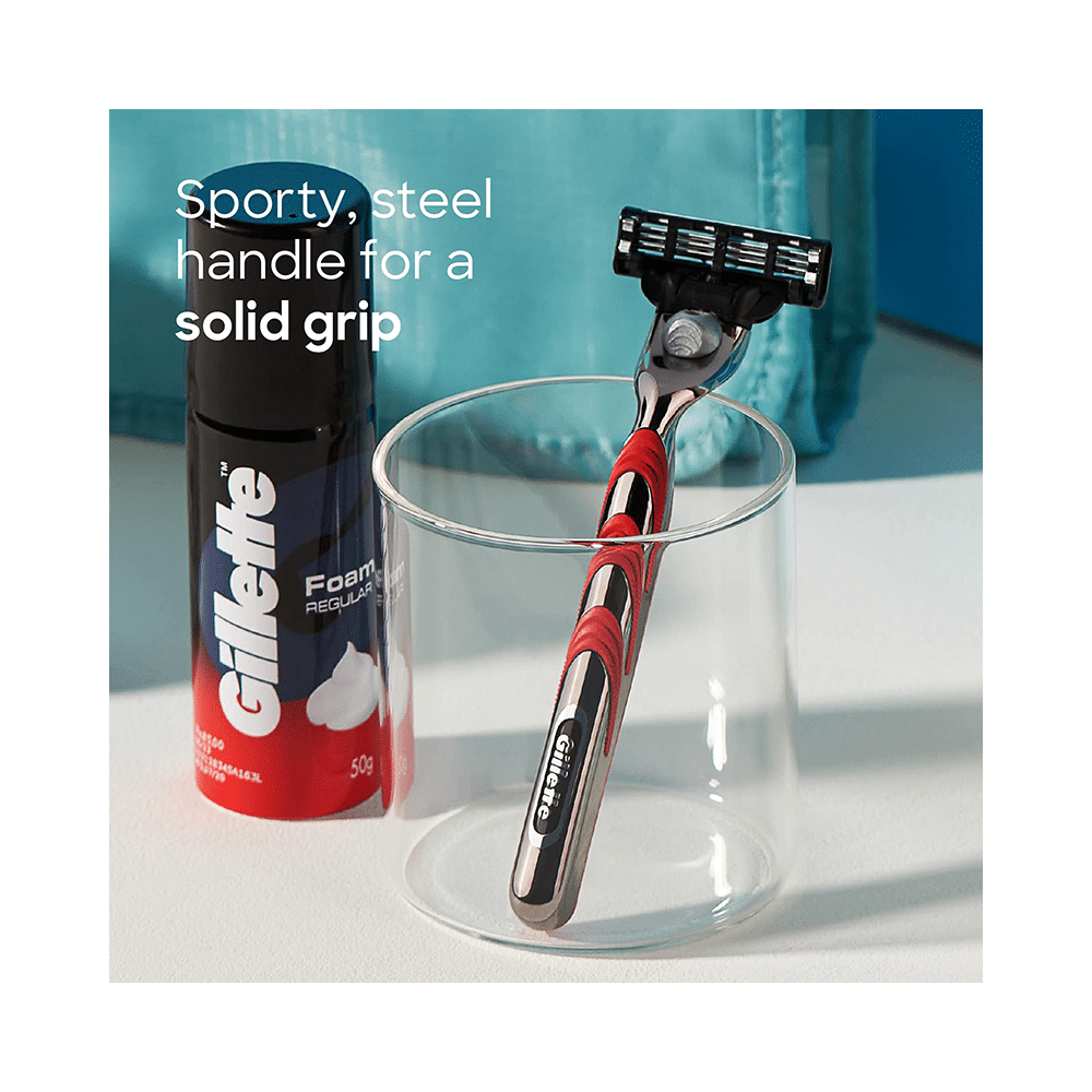 Gillette Mach 3 Shaving Razor Blades Turbo - Image 3