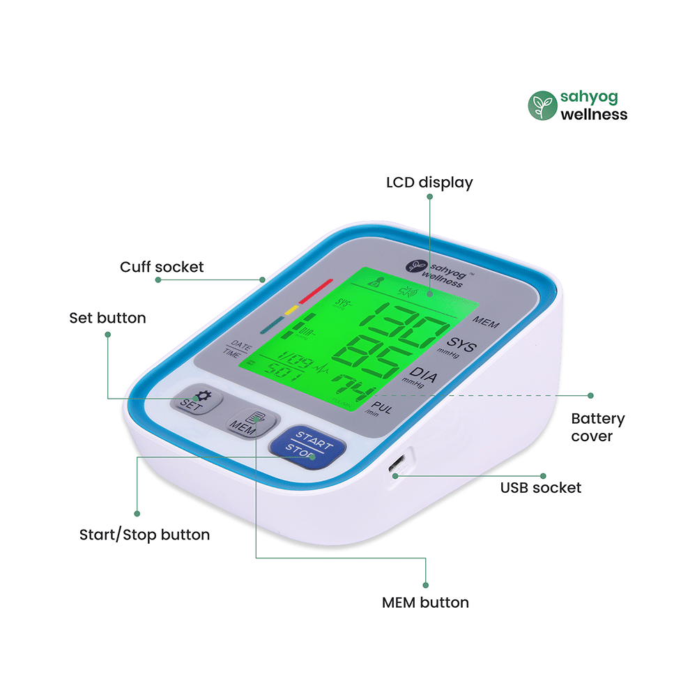 Sahyog Wellness Arm Style Digital Blood Pressure Monitor with 3 Colour Display - Image 7