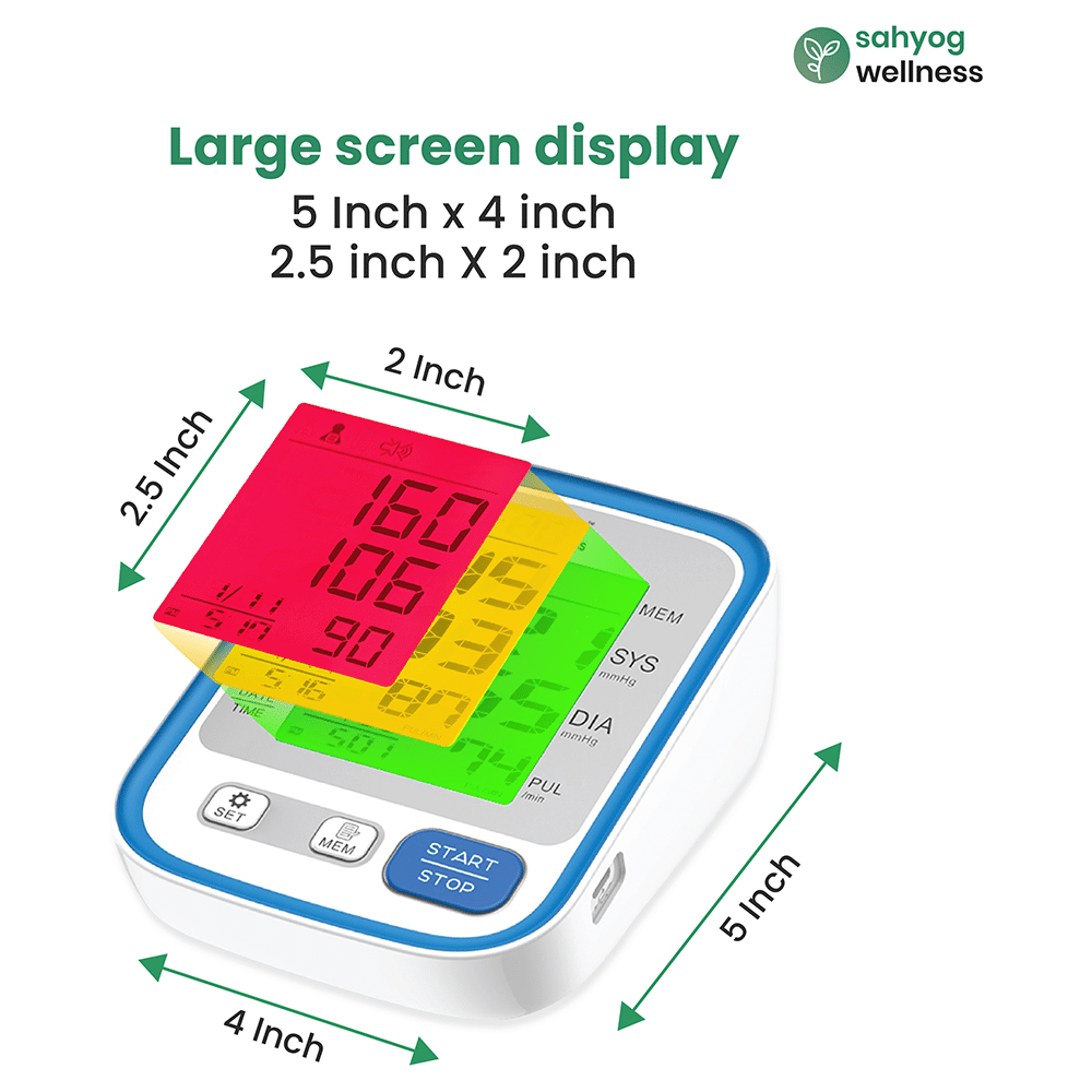 Sahyog Wellness Arm Style Digital Blood Pressure Monitor with 3 Colour Display - Image 2