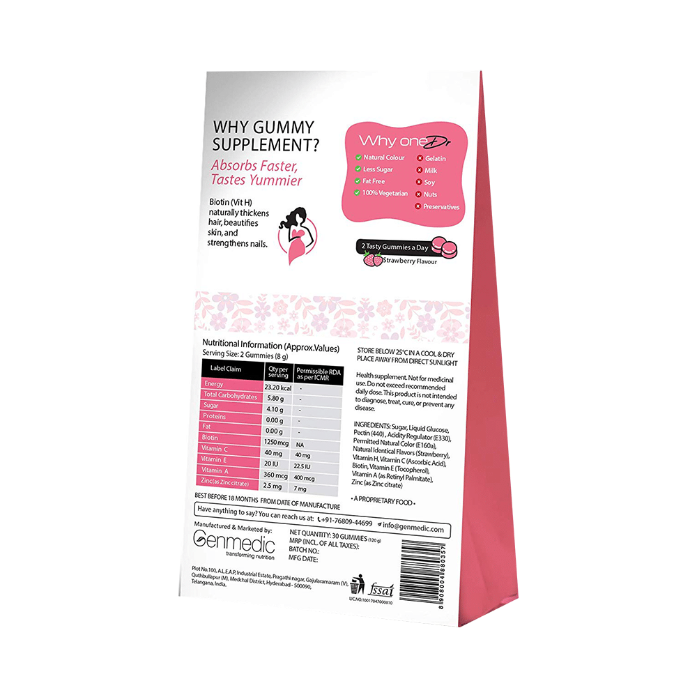 oneDr Woman Biotin Gummy Strawberry - Image 2