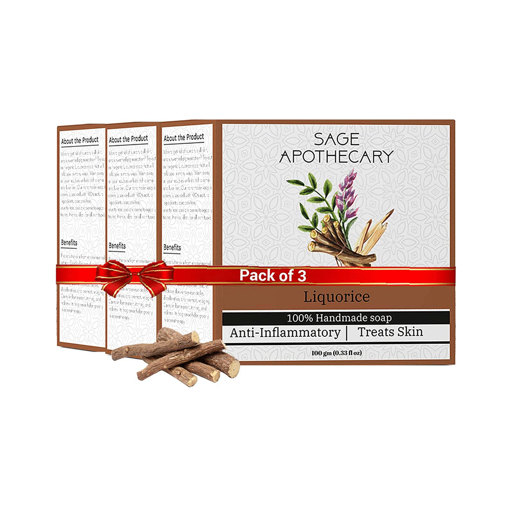 Sage Apothecary Combo Pack of 100% Hand Made Soap (100gm Each) Liquorice - Image 1