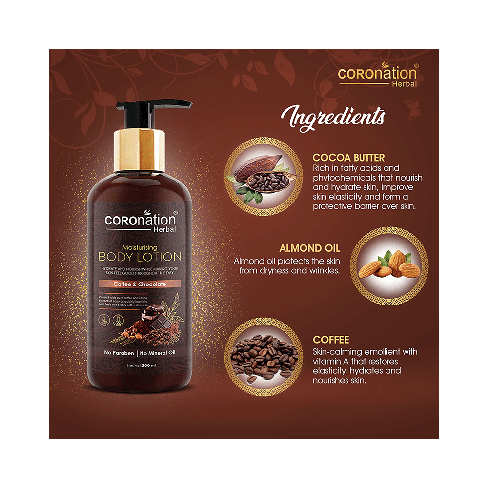 Coronation Herbal Coffee and Chocolate Moisturising Body Lotion (300ml Each) - Image 2