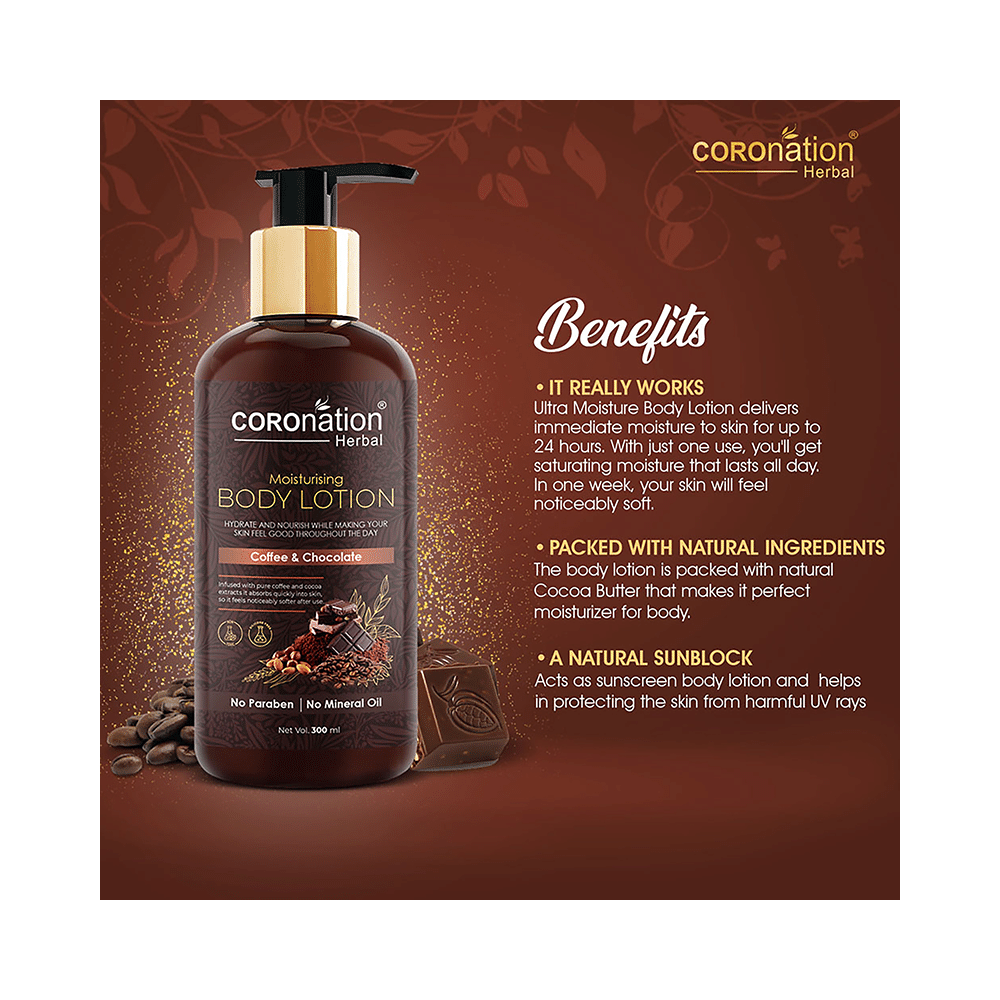 Coronation Herbal Coffee and Chocolate Moisturising Body Lotion (300ml Each) - Image 3