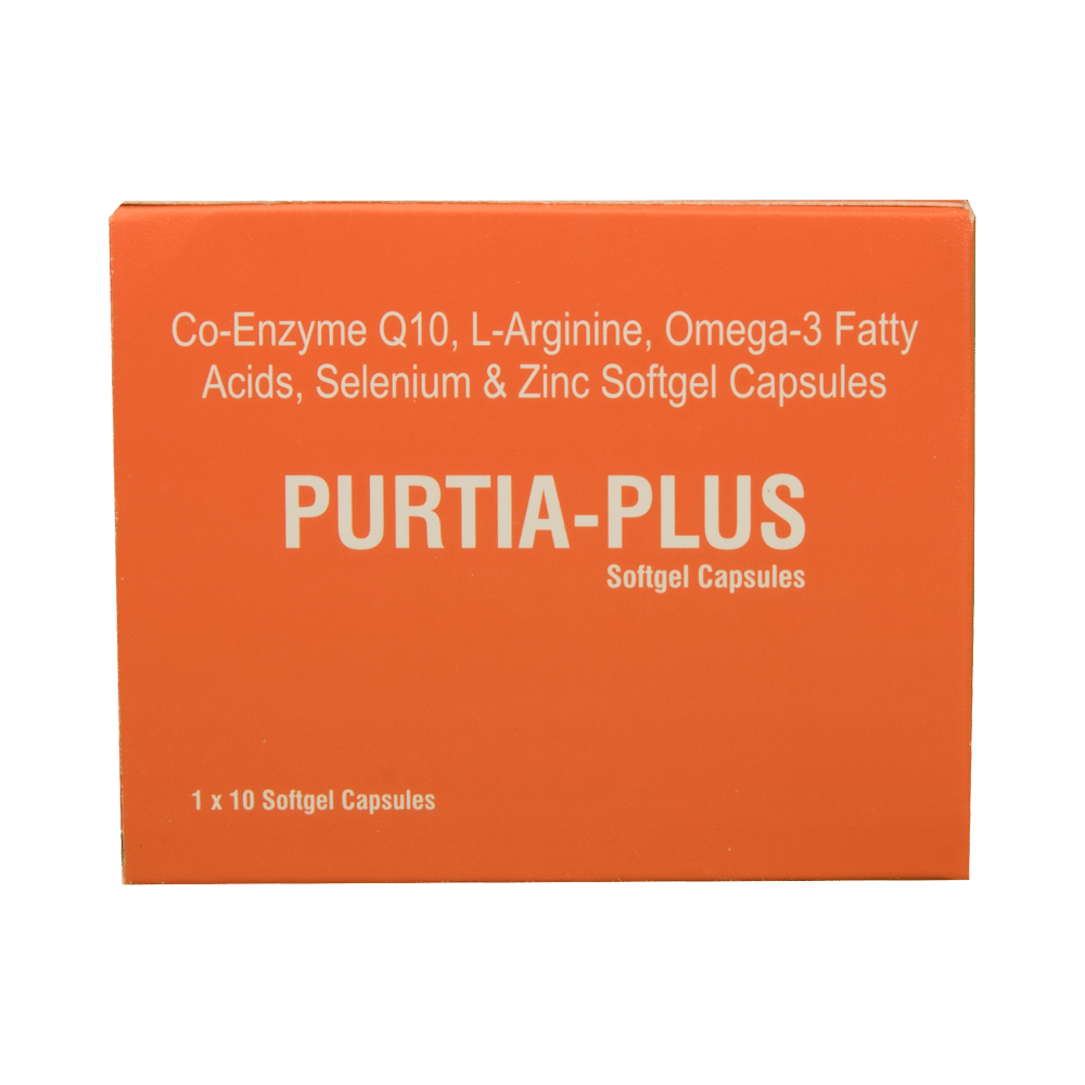 Purtia-Plus Soft Gelatin Capsule with Coenzyme Q10, L-Arginine, Selenium, Zinc & Omega-3 Fatty Acids - Image 2