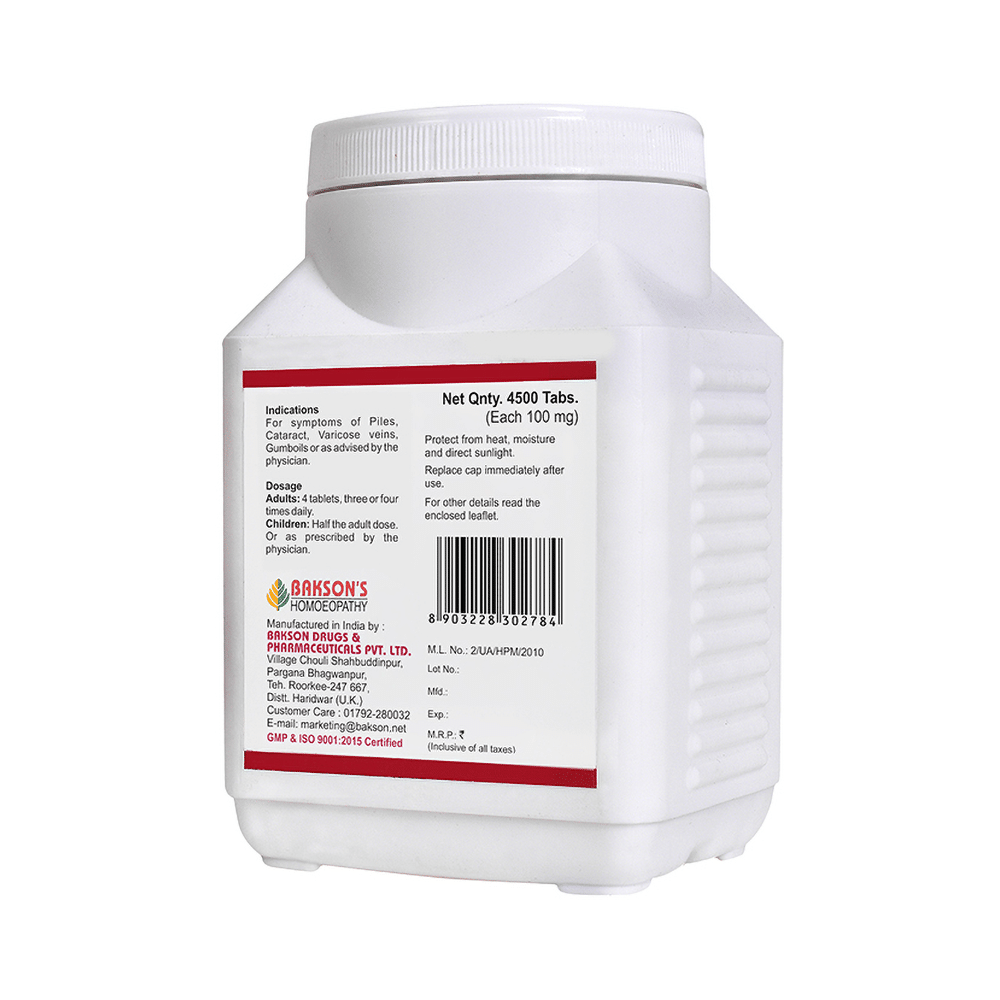 Bakson's Homeopathy Calcarea Fluorica Biochemic Tablet 6X - Image 2