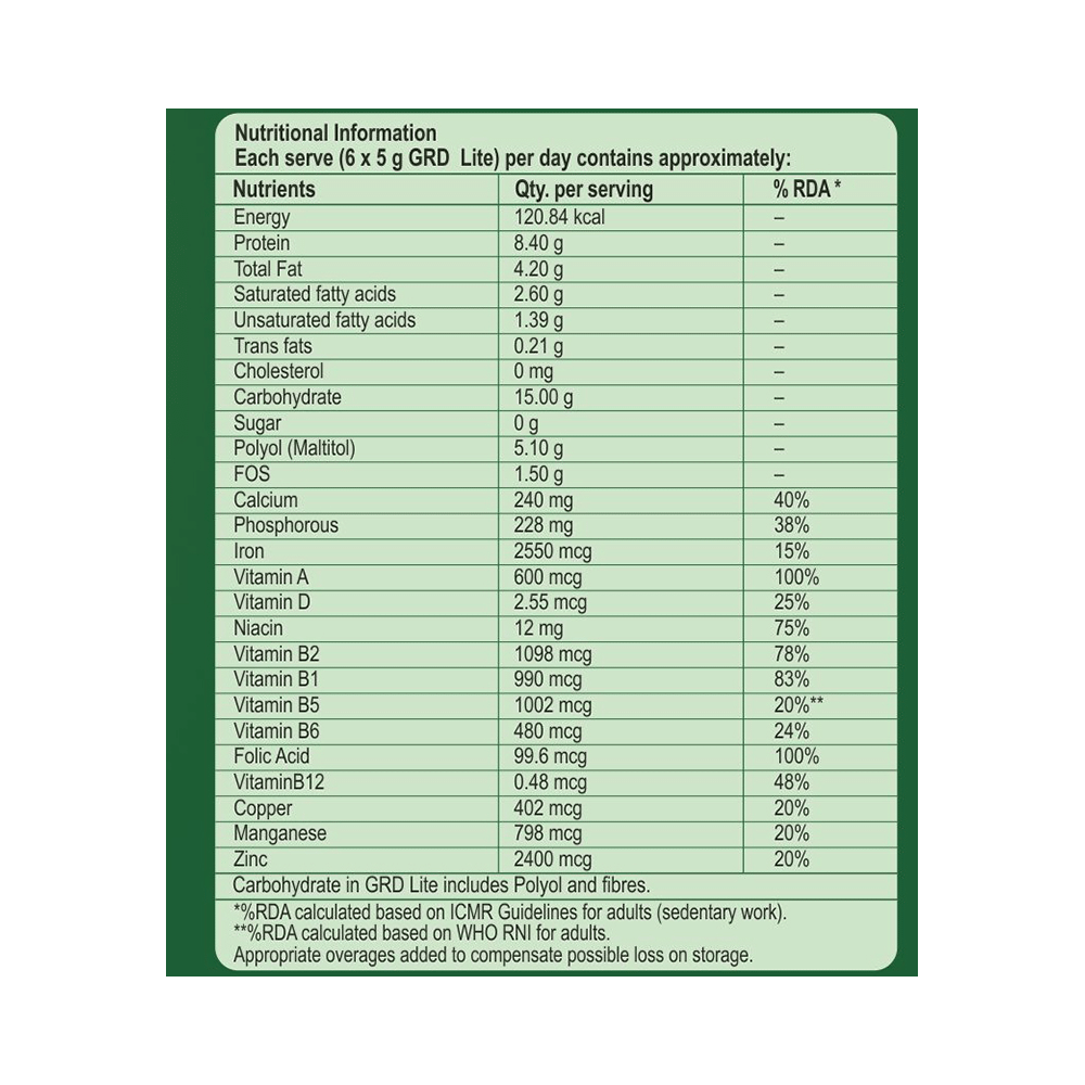 GRD Lite Protein for Growth & Development | No Added Sugar | Flavour Cardamom Diskette - Image 3