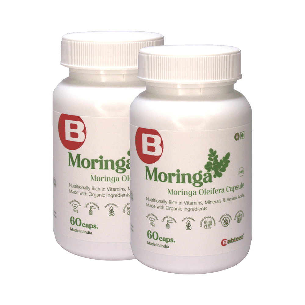 Bableez Moringa Extract Supplement Capsule 900mg | Organic Superfood | Immunity Booster | Antioxidant | (60 Each)
