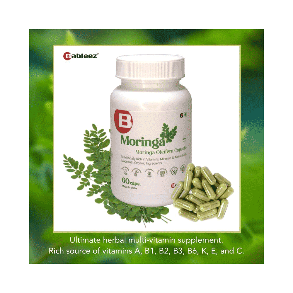 Bableez Moringa Extract Supplement Capsule 900mg | Organic Superfood | Immunity Booster | Antioxidant | (60 Each) - Image 3