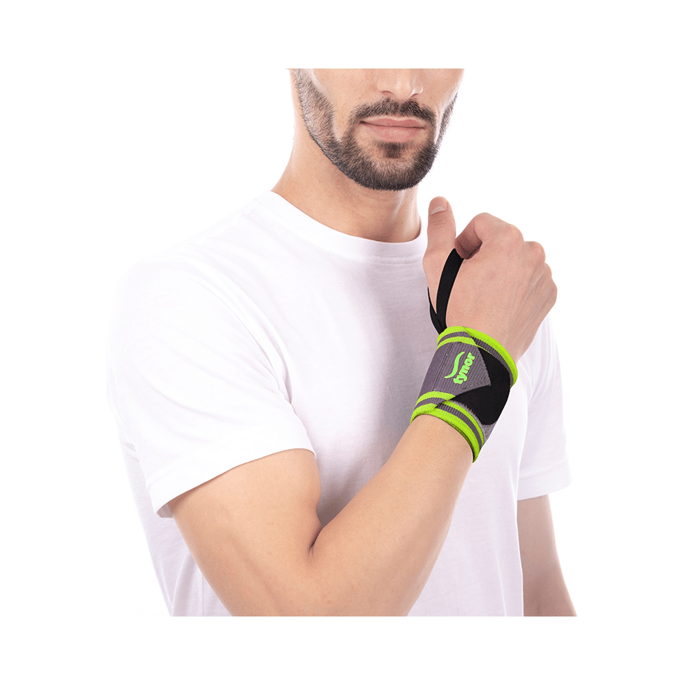 Tynor Wrist Wrap with Thumb Loop Universal Black and Green