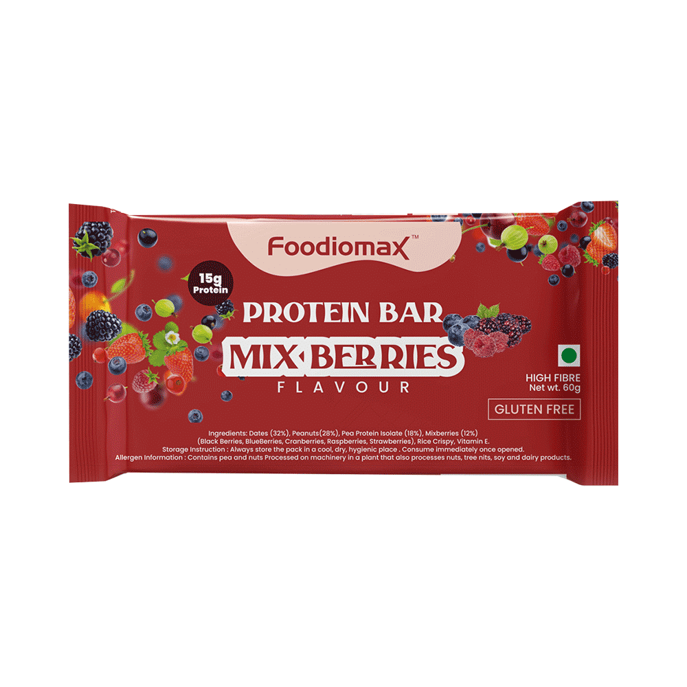 Foodiomax Protien Bar (60gm Each) 2 Coffee Choco & 2 Mix Berries - Image 4