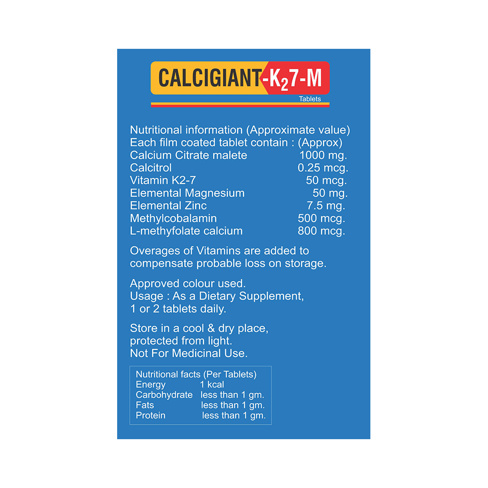 Calcigiant-K27-M Tablet for Muscle, Teeth and Joint Health - Image 2