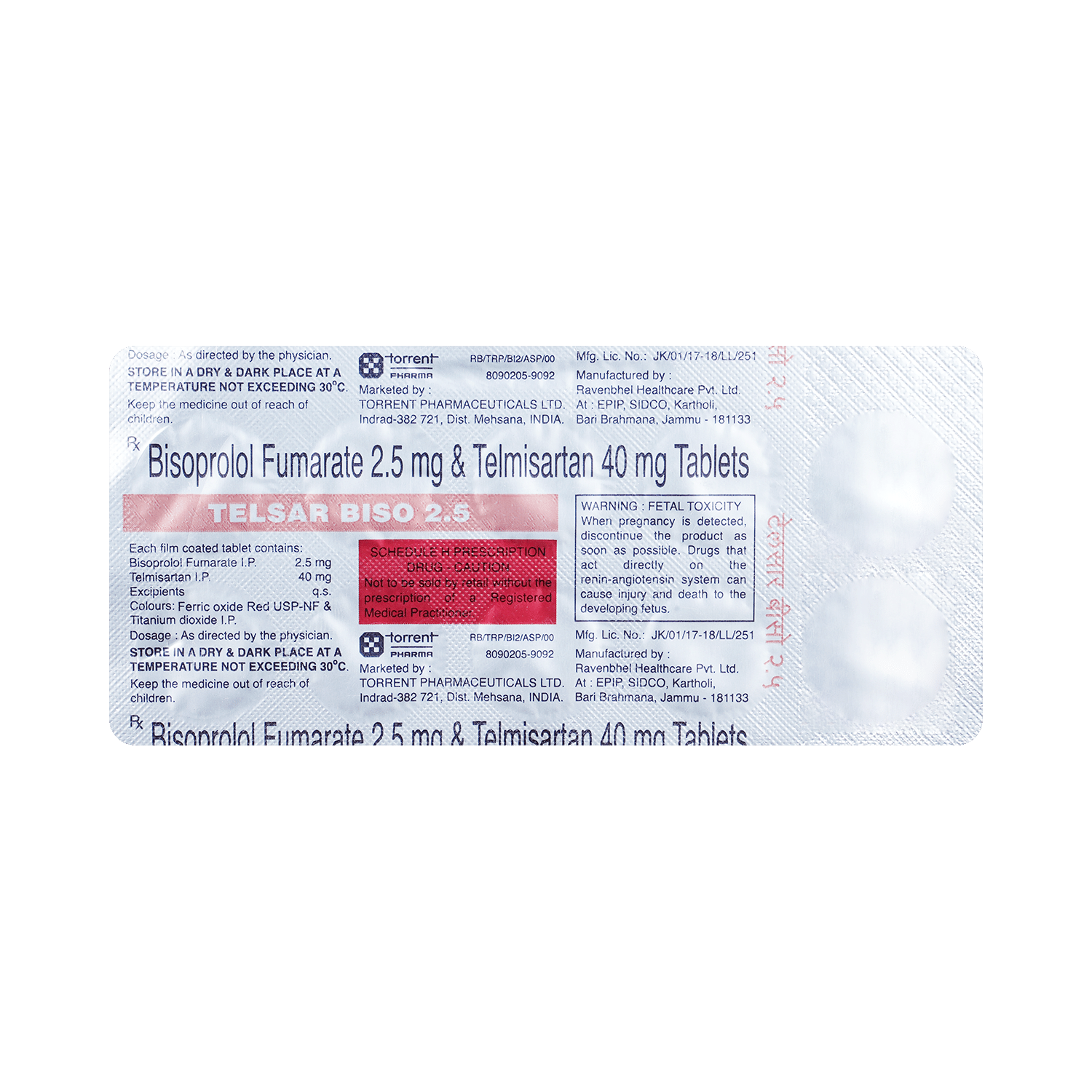 Telsar Biso 2.5mg/40mg Tablet - Image 3