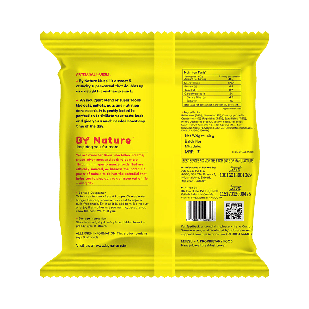 By Nature Artisanal Muesli Cranberry & Almond - Image 2