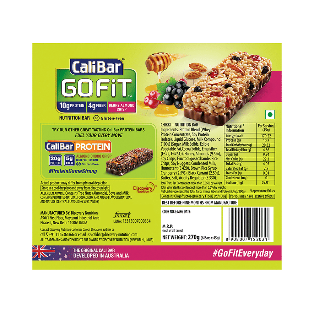CaliBar Gofit Protein Bar Berry Almond Crisp - Image 2