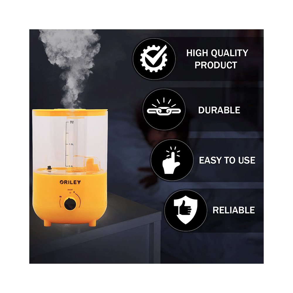 Oriley 2111B Ultrasonic Cool Mist Humidifier Manual Transparent Yellow - Image 4