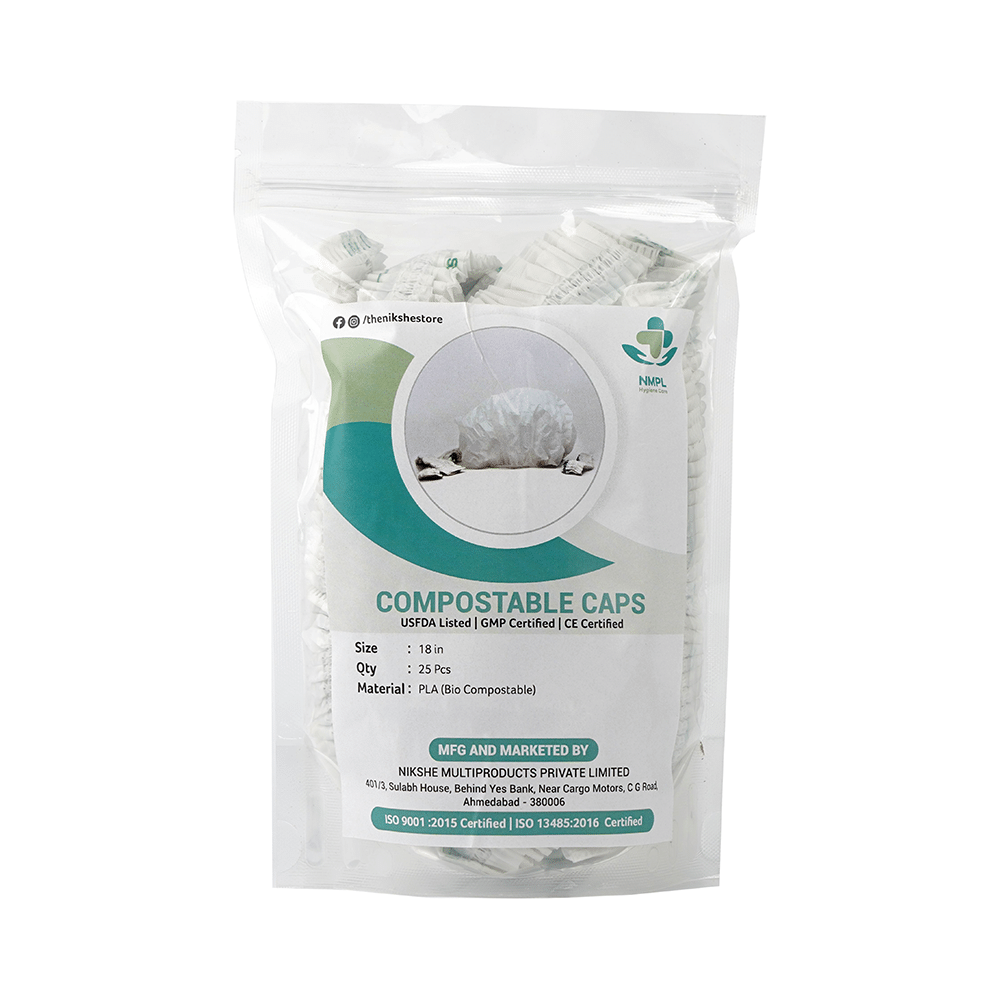 NMPL Hygiene Care Compostable Cap White - Image 1