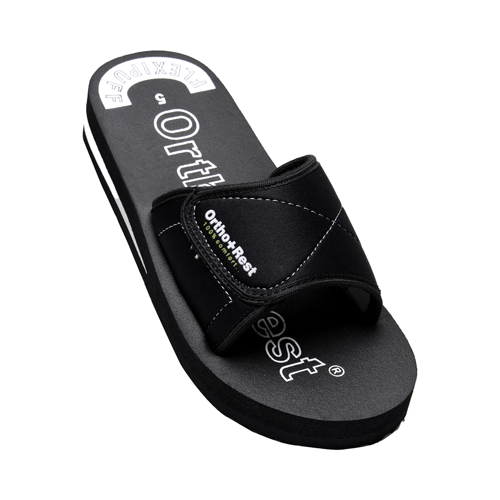 Ortho + Rest Extra Soft Sliders Flip Flop Orthopedic Slippers for Women Black 8 - Image 1