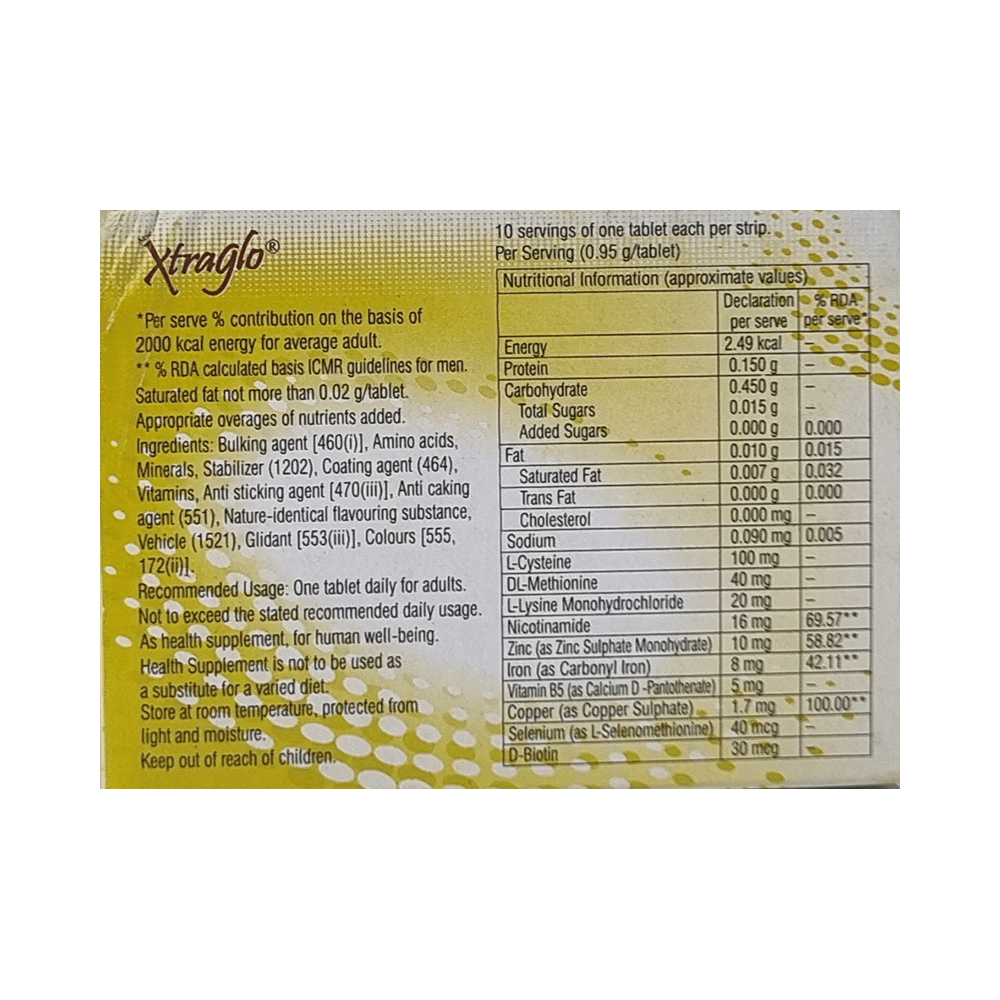New Xtraglo Tablet with Amino Acids, Vitamins & Minerals - Image 2