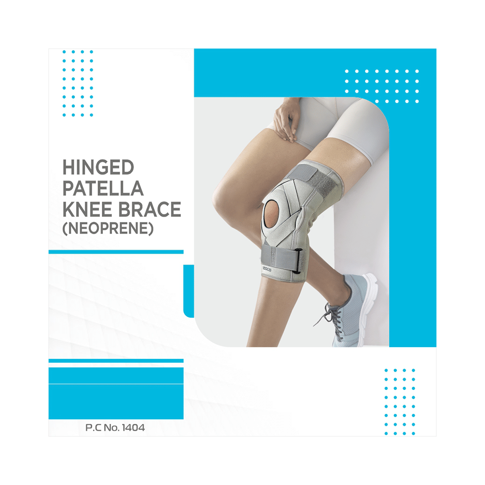Vissco Neoprene Hinged Patella Knee Brace Medium Grey - Image 3