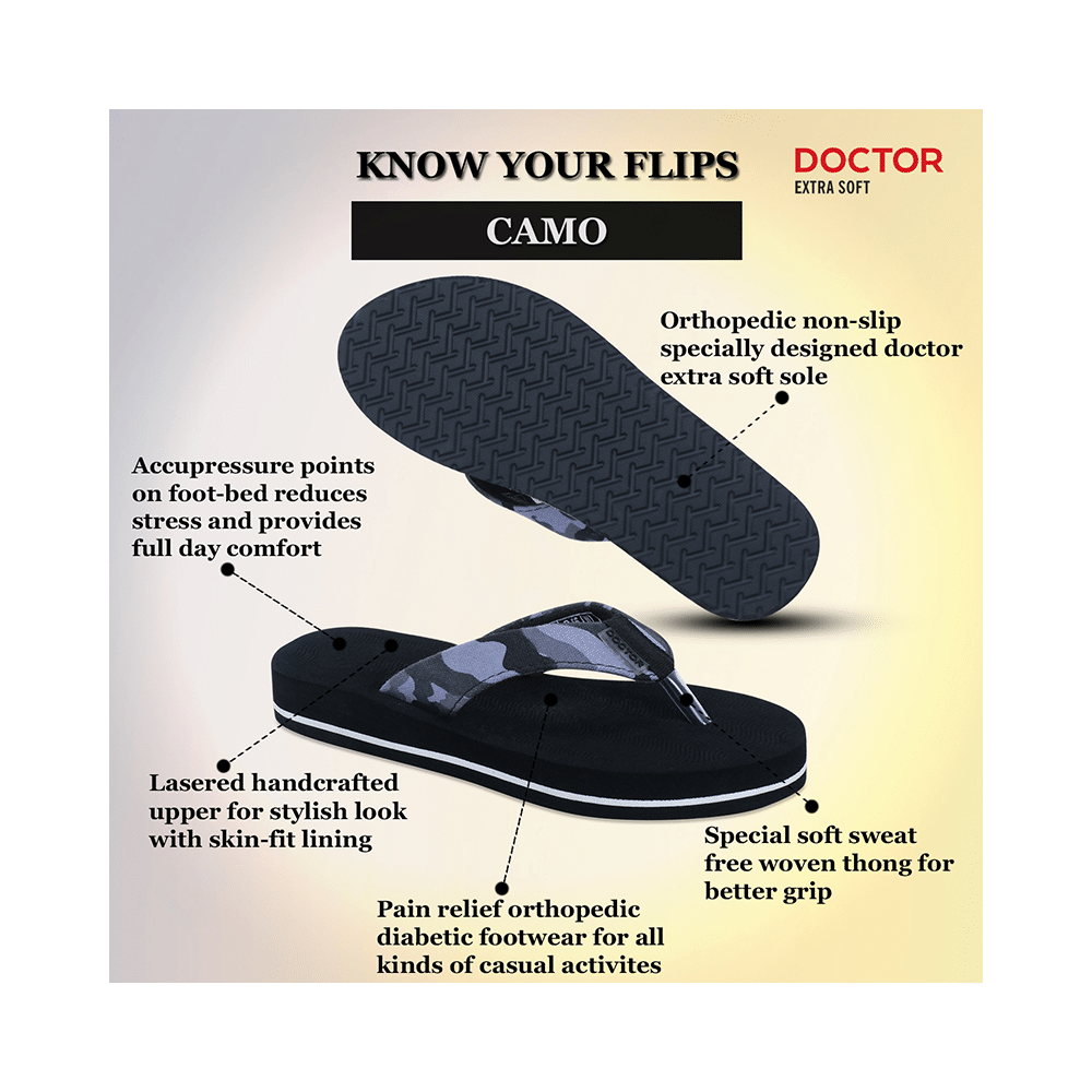 Doctor Extra Soft D 56 House Slipper for Women's Camo Black 7 - Image 10