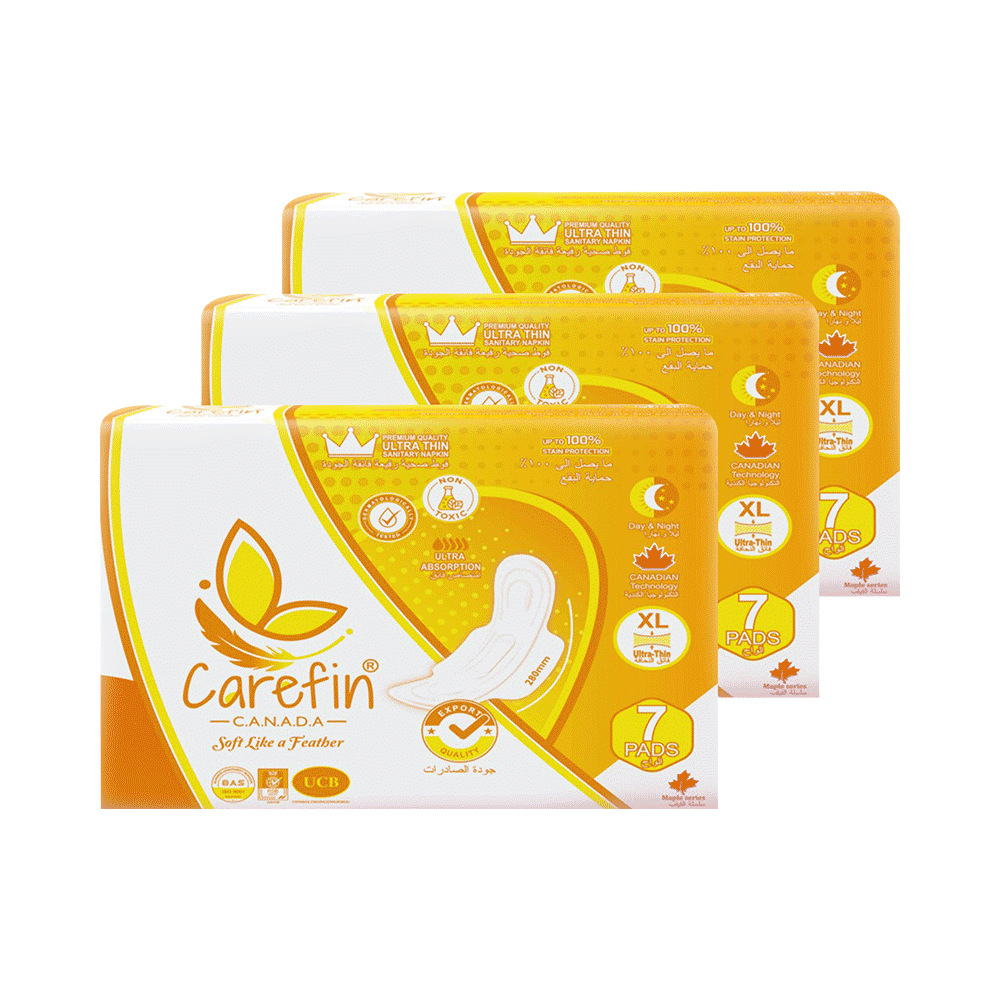 Carefin Ultra Thin Sanitary Napkins 280 mm (7 Each) XL - Image 1