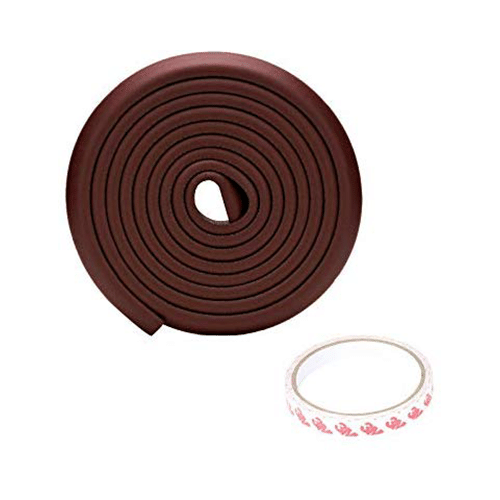 Safe-O-Kid Unique High Density L-Shaped 5mtr Long 2 Edge Guard Strip with 8 Corners Brown - Image 1
