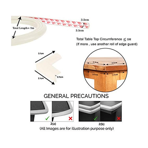Safe-O-Kid Unique High Density L-Shaped 5mtr Long 2 Edge Guard Strip with 8 Corners Brown - Image 4