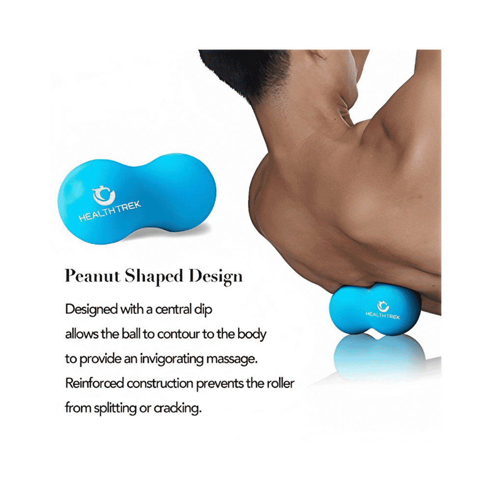 Healthtrek Peanut Shaped Massage Ball Blue - Image 5