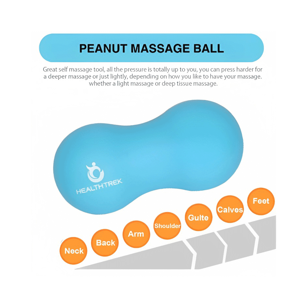 Healthtrek Peanut Shaped Massage Ball Blue - Image 6