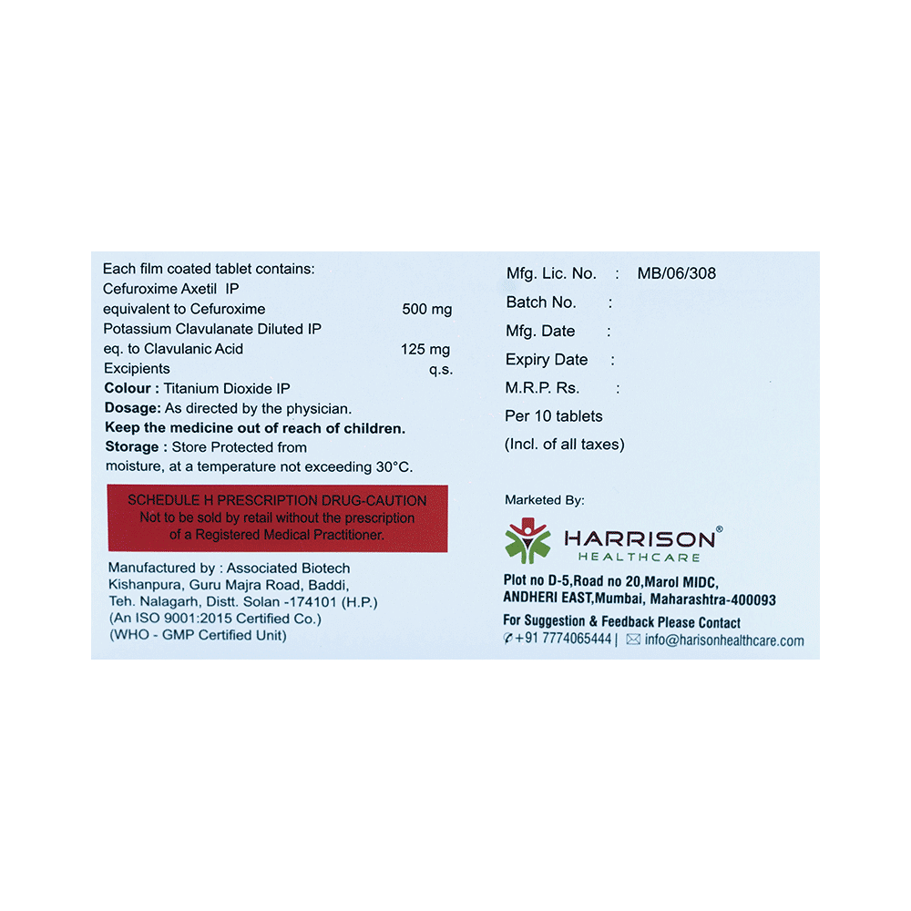 Haricef CV 500mg/125mg Tablet - Image 2