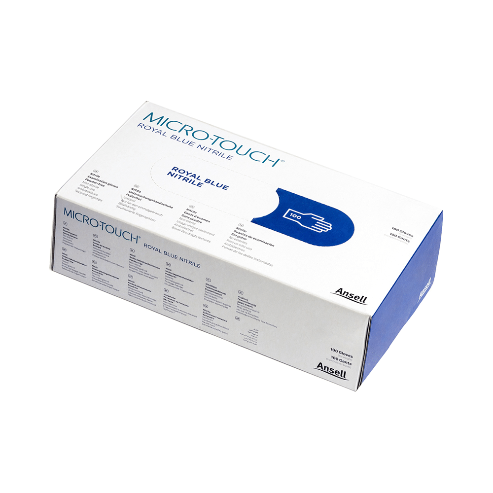 Ansell Micro-Touch Royal Blue Nitrile Glove Medium