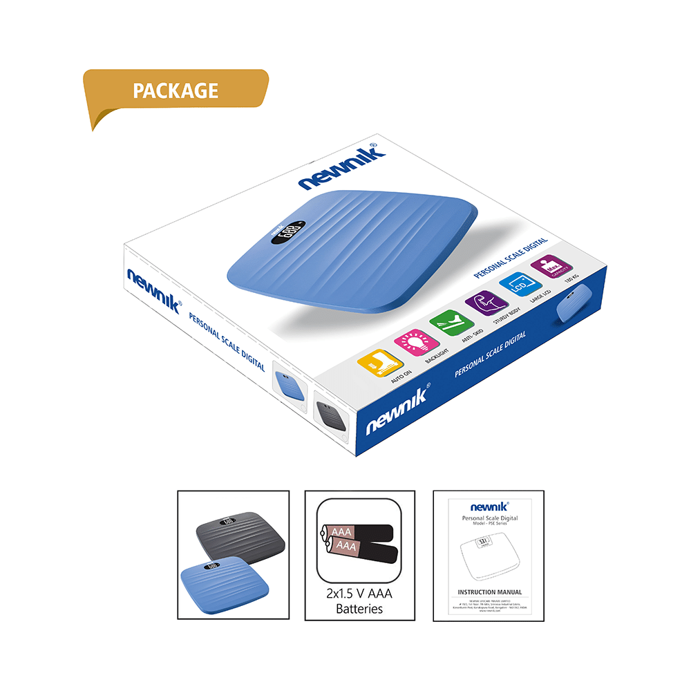 Newnik PSE201 Digital Electronic Personal Scale & Weigh Machine Blue - Image 2