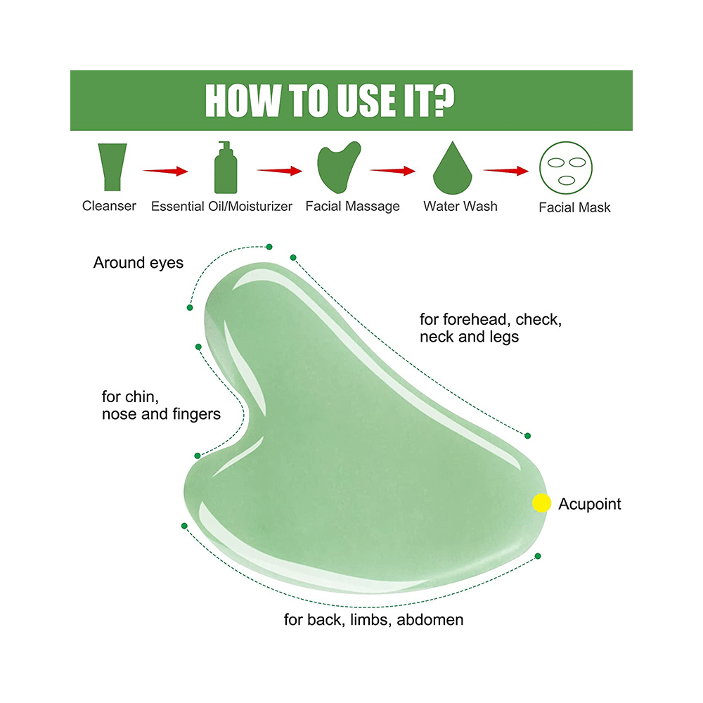 Get Me Craft Green Jade Gua Sha Facial Massage Tool - Image 4