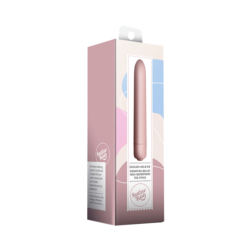 Sugarboo Vibrating Bullet Massager for Women | 100% Waterproof | Electric Silicone with 10 Vibration Modes Sugar blush
