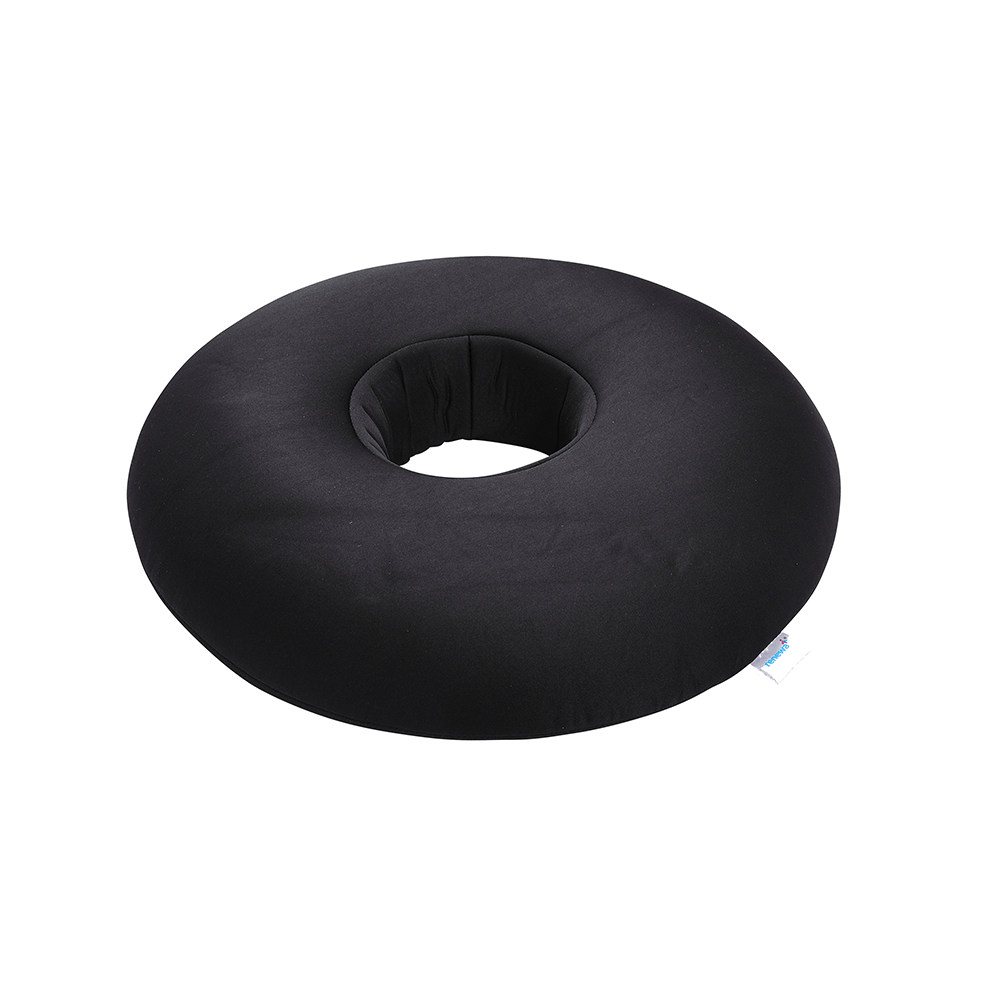 Renewa Donut Pillow for Tailbone Pain Orthopedic Coccyx Cushion for Tailbone pain for Sitting Soft PU Donut Cushion, Pillow for Piles, Hemorrhoid Donut Ring Coccyx Pillow Car Grey and Black - Image 1