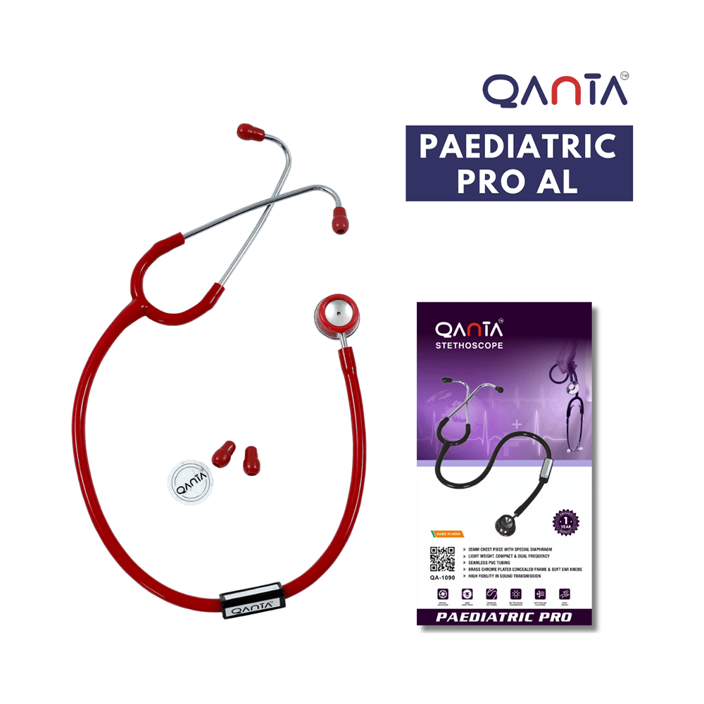 Qanta QA-1090 Paediatric Pro AL Pediatric Stethoscope With Aluminium Anodized Chest Piece Red - Image 7