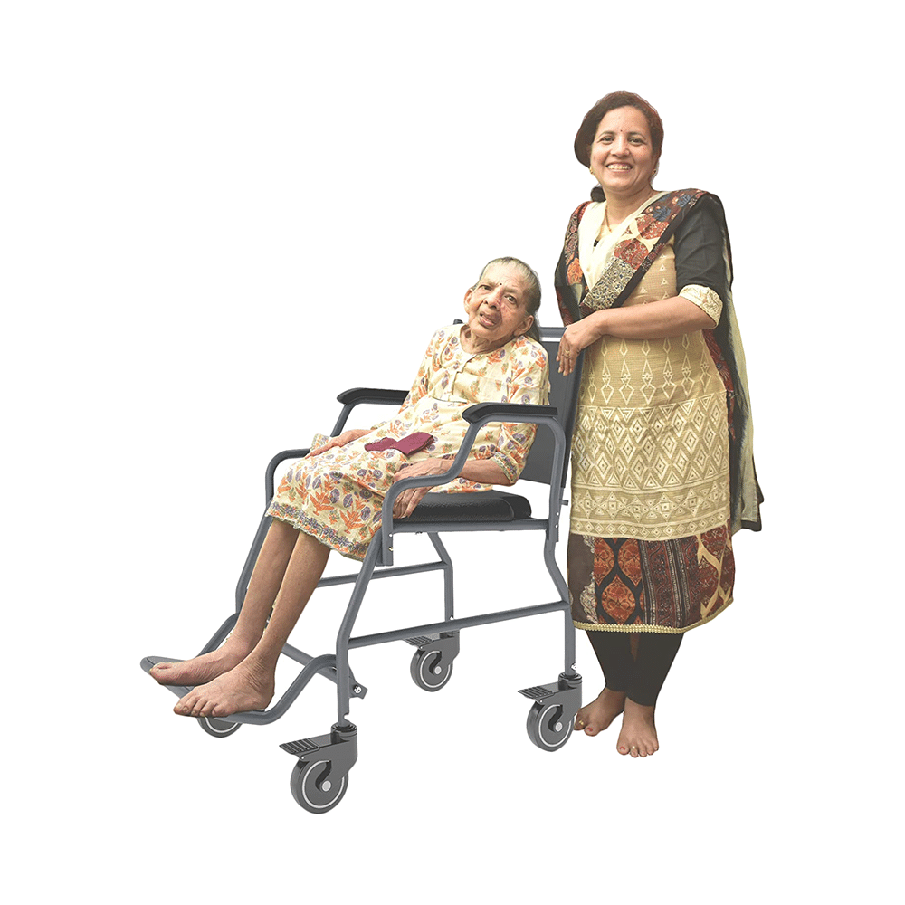 Arcatron Mobility 2000 Multipurpose Commode Wheelchair with Removable Armrest - Image 1