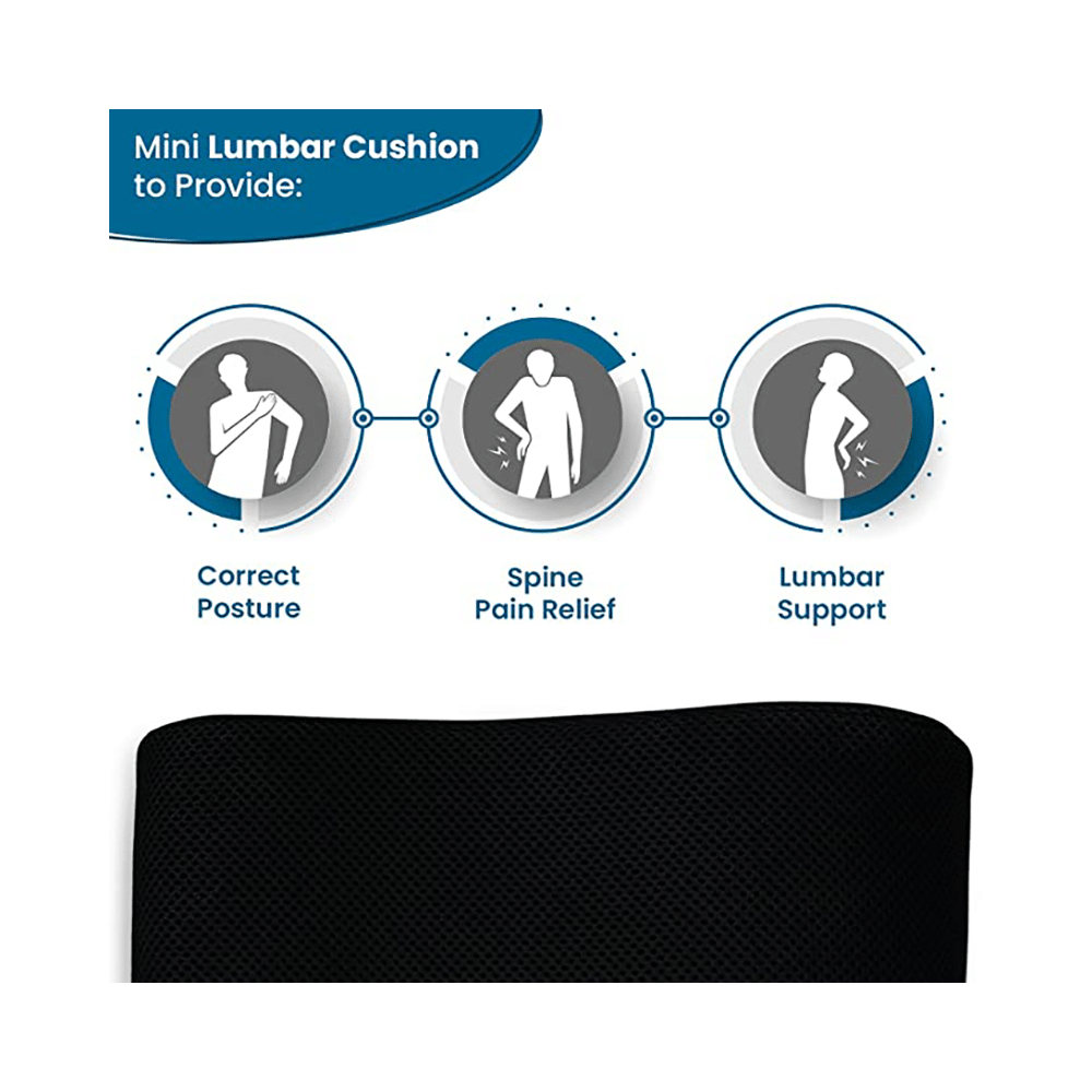 Sleepsia Memory Foam Mini Contour Travel Pillow with Removable Cover Black - Image 3