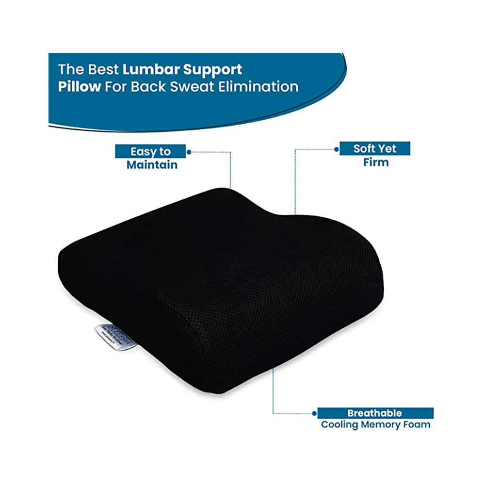 Sleepsia Memory Foam Mini Contour Travel Pillow with Removable Cover Black - Image 7