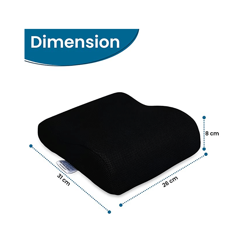 Sleepsia Memory Foam Mini Contour Travel Pillow with Removable Cover Black - Image 2