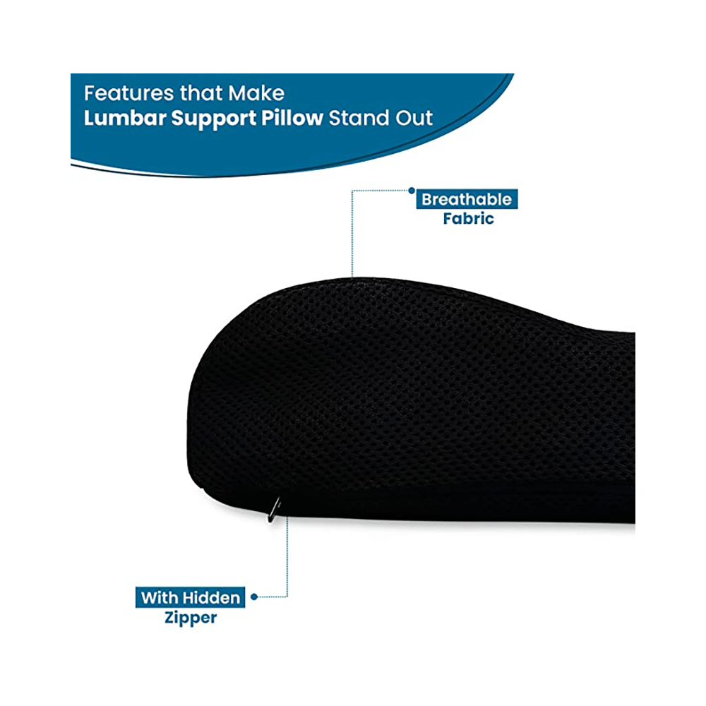 Sleepsia Memory Foam Mini Contour Travel Pillow with Removable Cover Black - Image 4