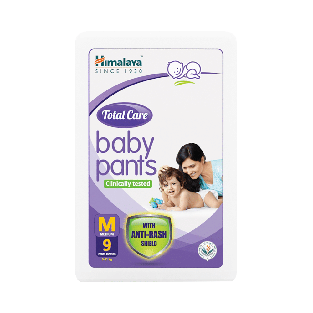 Himalaya Total Care Baby Pants | With Anti-Rash Shield & Wetness Indicator | Size Medium - Image 1