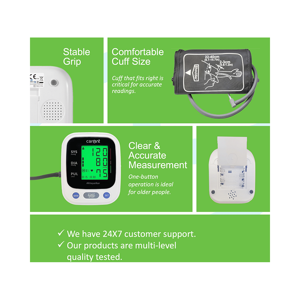 Carent BP51 Pro Fully Automatic Digital Blood Pressure Monitor White - Image 3