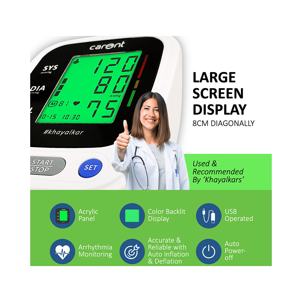 Carent BP51 Pro Fully Automatic Digital Blood Pressure Monitor White - Image 4