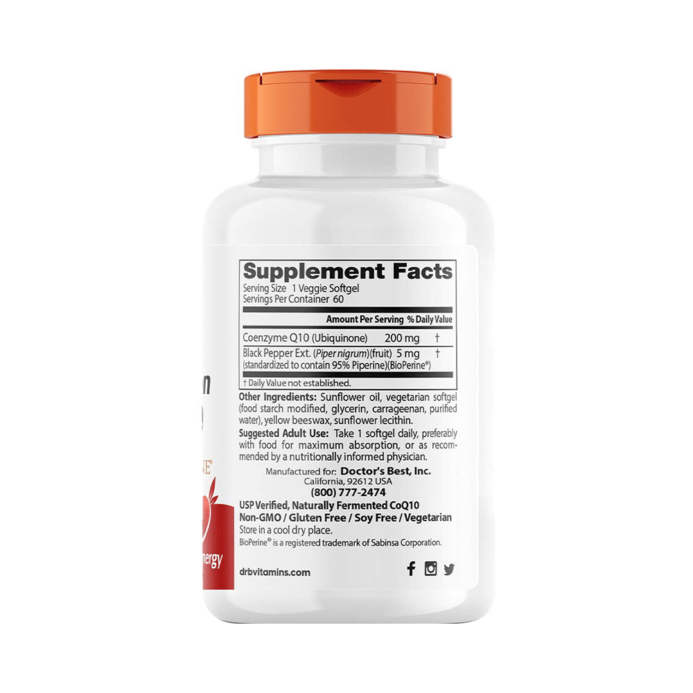Doctor's Best High Absorption CoQ10 with Bioperine 200mg | Veggie Softgels for Energy & Heart Health - Image 2