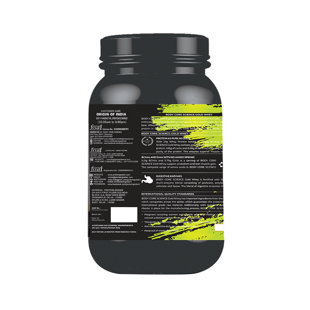 Body Core Science Gold Whey Green Powder Chocolate - Image 2