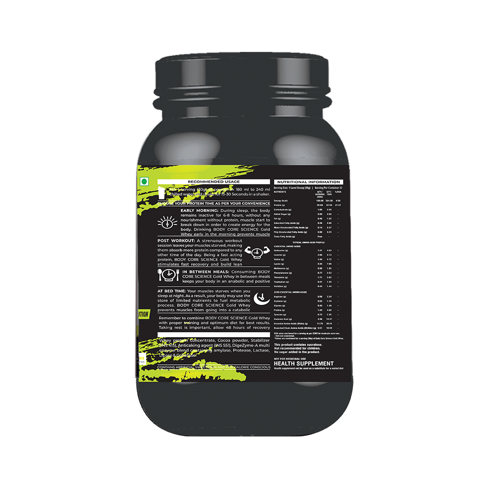 Body Core Science Gold Whey Green Powder Chocolate - Image 3