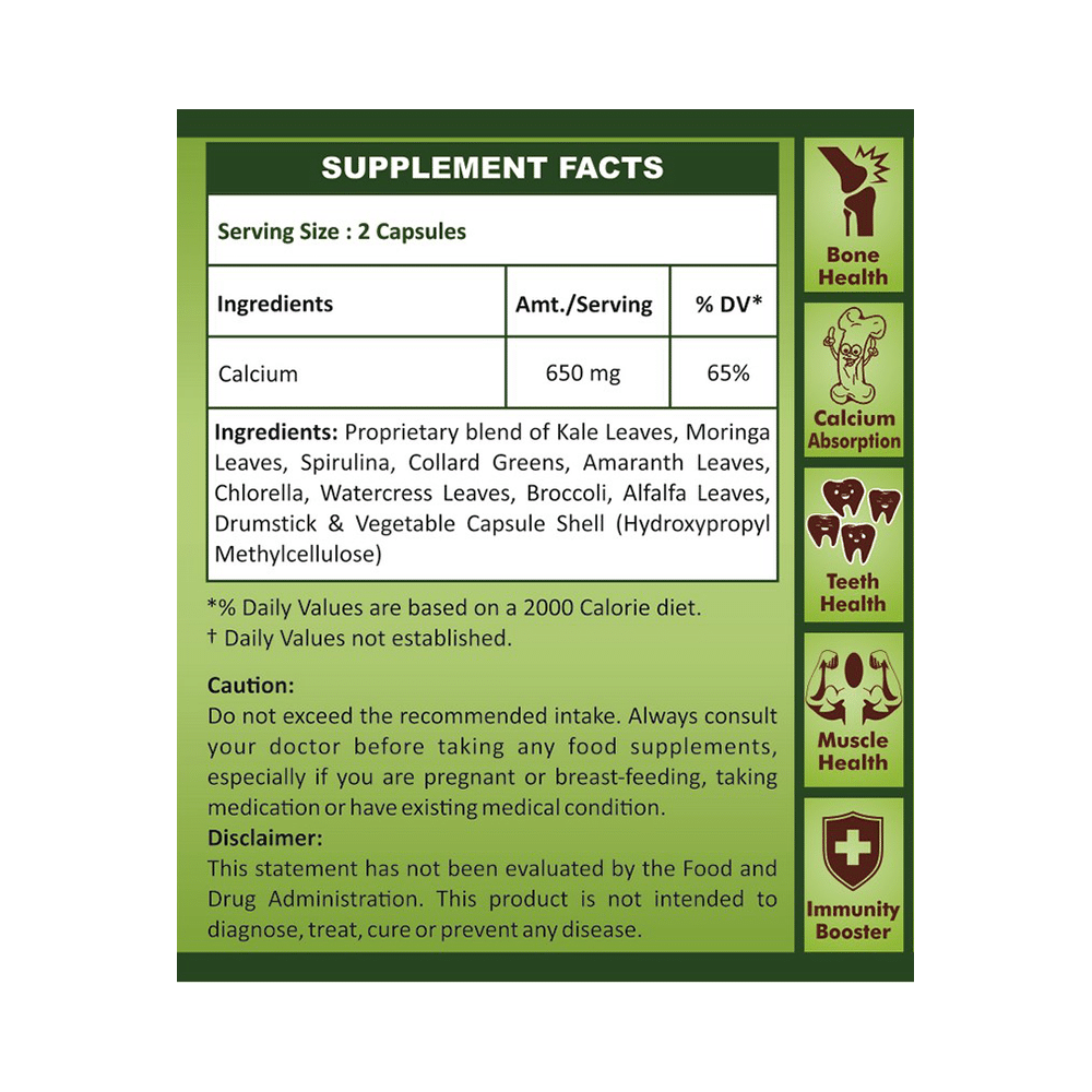 Geofresh Natural Plant Based & Organic Calcium Veg Capsule - Image 2